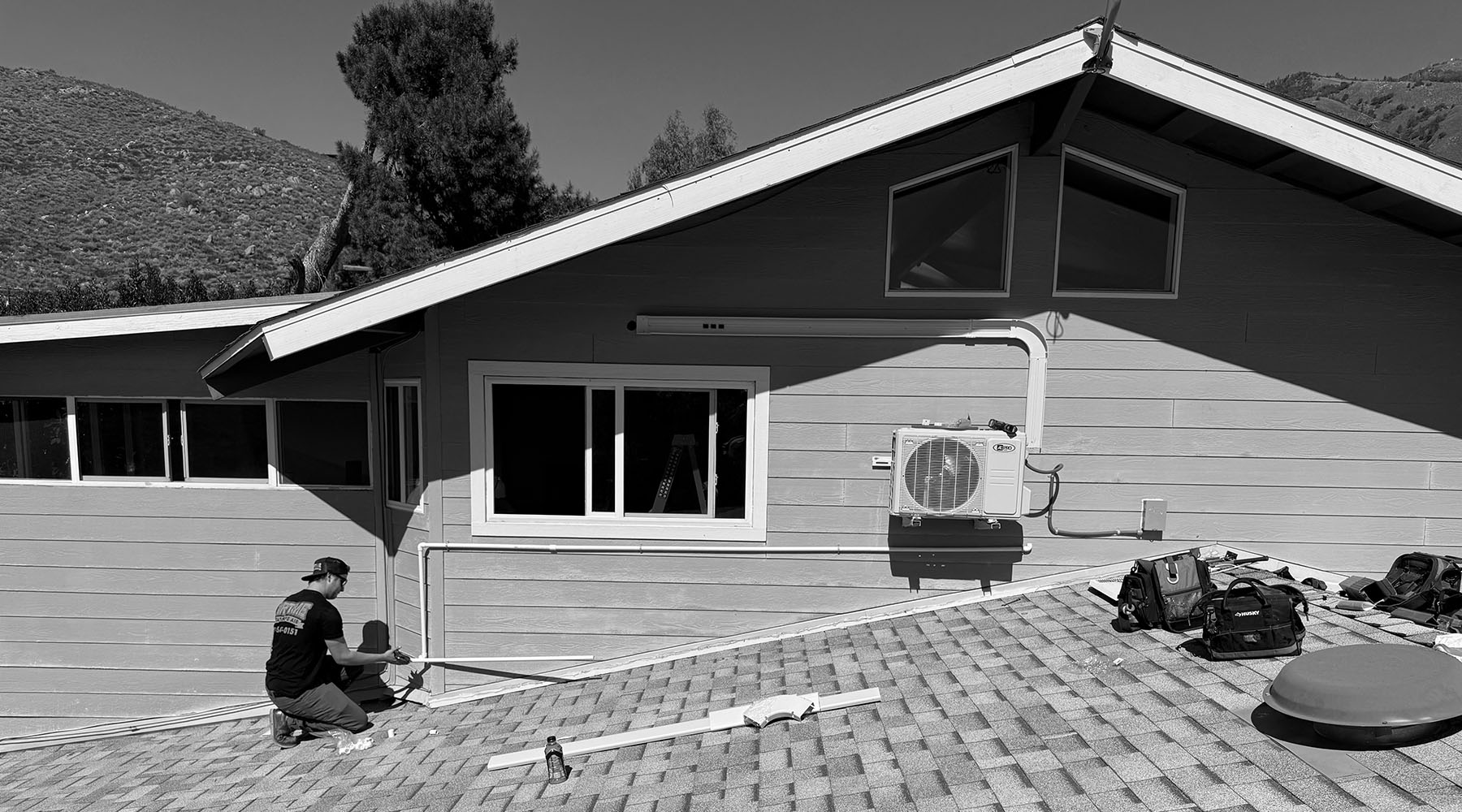 mini split install on roof